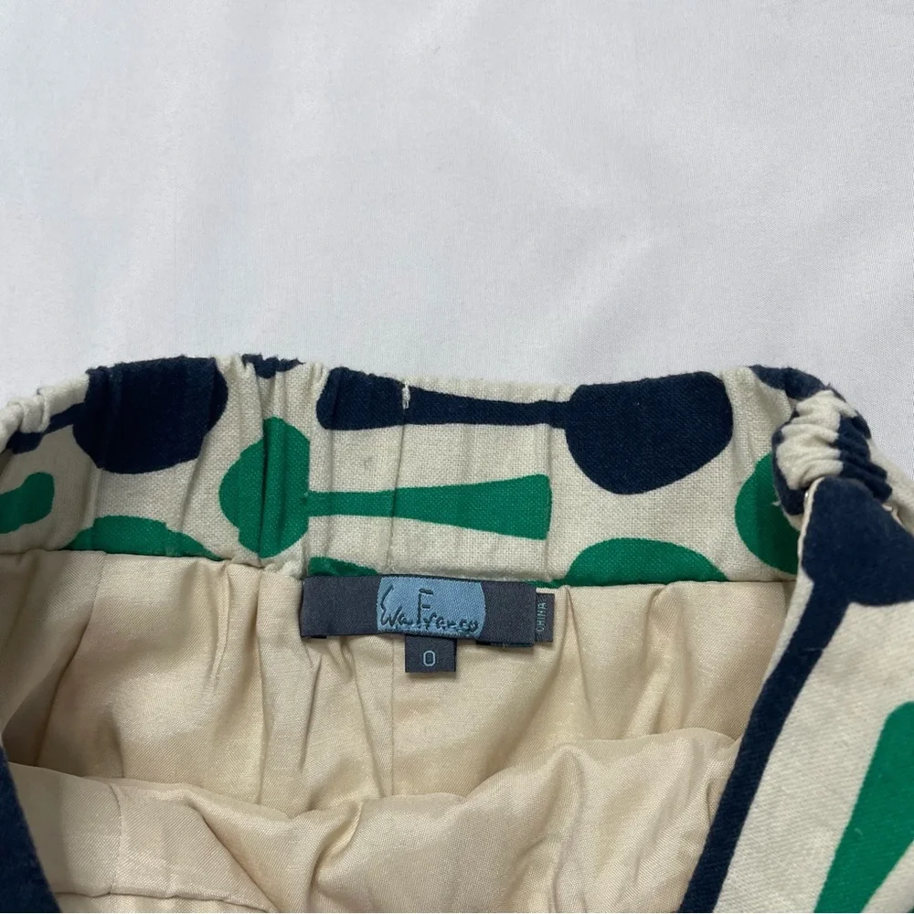 Anthropologie Eva Franco Spoons Green Blue ModCloth 50s Chef Cook Skirt Size 0